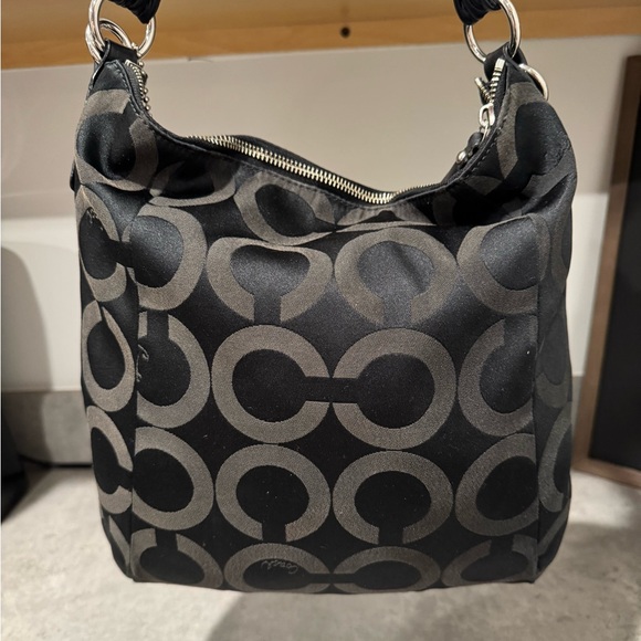 Coach Kristin Op Art Sateen Satchel Purse! GUC!! - Picture 3 of 13